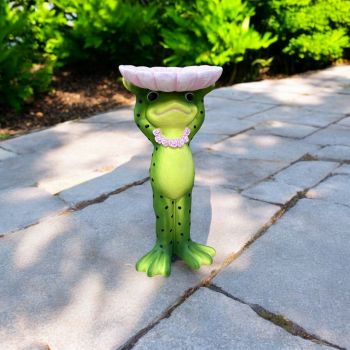 61cm Frog Statue for Indoor or Outdoor Display - MGO - L30 x W30 x H61 cm