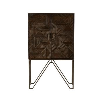 Saira Cabinet - Metal/Wood - L42 x W92 x H152 cm - Grey