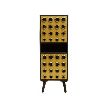 Arti Two Drawer Tall Cabinet - Wood - L35.5 x W45 x H124 cm - Gold/Brown