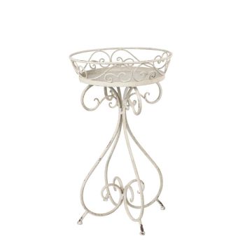 70cm Decorative Metal Table - L40 x W40 x H70 cm - Cream
