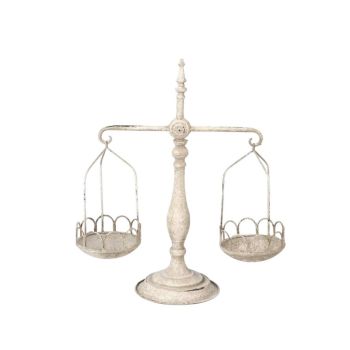 50cm Decorative Metal Scales - L44 x W18 x H50 cm - Cream