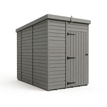 5ft x 10ft Composite Pent Garden Shed Single Door No Windows - Composite - L152 x W305 x H210 cm - Grey