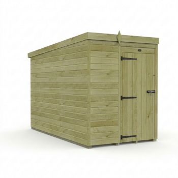 5ft x 10ft Pent Garden Shed Single Door No Windows - Pressure Treated Timber - L152 x W305 x H210 cm - Natural