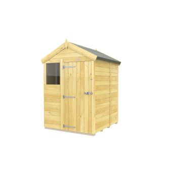 5 x 5 Feet Apex Shed - Single Door With Windows - Wood - L158 x W147 x H217 cm