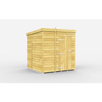 5 x 6 Feet Pent Shed - Single Door Without Windows - Wood - L178 x W158 x H201 cm