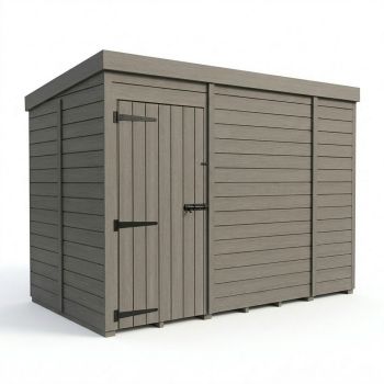 5ft x 9ft Composite Pent Garden Shed Single Door No Windows - Composite - L152 x W274 x H210 cm - Grey