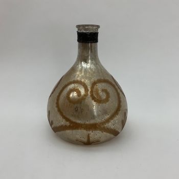 9 Inch Decorative Vase - Antique Silver Glass - L17 x W17 x H23 cm