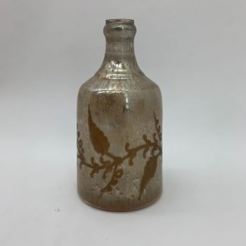 11 Inch Decorative Vase - Antique Silver Glass - L17 x W18 x H28 cm