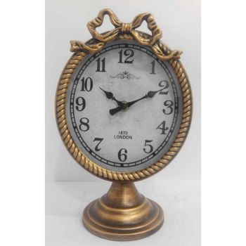26cm Table Clock for Living Room/Hallway/Dining Room - Metal - L11 x W26 x H17 cm