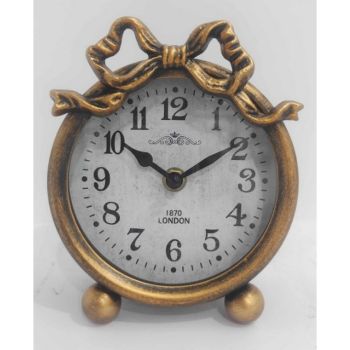 16cm Table Clock for Living Room/Hallway/Dining Room - Metal - L7 x W13 x H16 cm
