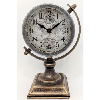 22cm Table Clock for Living Room/Hallway/Dining Room - Metal - L10 x W14 x H22 cm