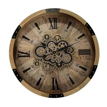 Gear Wall Clock - L7 x W68 x H68 cm - Brown/Black