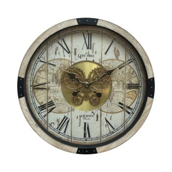 64cm Wall Gear Clock for Living Room/Hallway/Dining Room - Metal - L8 x W64 x H64 cm