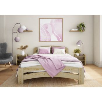 Super King Size Bed Frame - Solid Wood - L207 x W188 x H80 cm - Pine