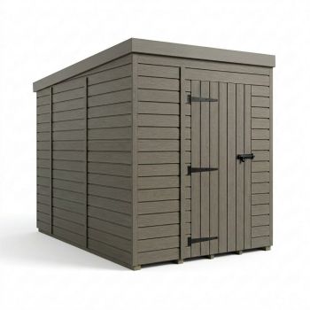 6ft x 10ft Composite Pent Garden Shed Single Door No Windows - Composite - L183 x W305 x H210 cm - Grey