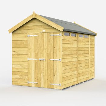 6 x 11 Feet Apex Security Shed - Double Door - Wood - L329 x W175 x H217 cm