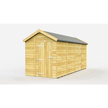 6 x 15 Feet Apex Shed - Single Door Without Windows - Wood - L454 x W175 x H217 cm