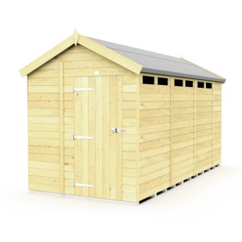 6 x 15 Feet Apex Security Shed - Single Door - Wood - L454 x W175 x H217 cm