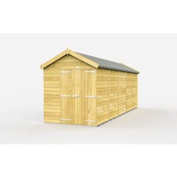 6 x 19 Feet Apex Shed - Double Door Without Windows - Wood - L560 x W175 x H217 cm