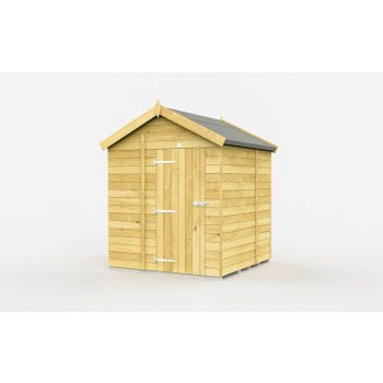 6 x 5 Feet Apex Shed - Single Door Without Windows - Wood - L158 x W175 x H217 cm