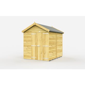 6 x 8 Feet Apex Shed - Double Door Without Windows - Wood - L243 x W175 x H217 cm