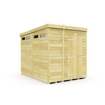 6 x 8 Feet Pent Security Shed - Single Door - Wood - L231 x W185 x H201 cm