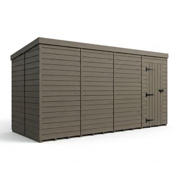 6ft x 9ft Composite Pent Garden Shed Single Door No Windows - Composite - L183 x W274 x H210 cm - Grey
