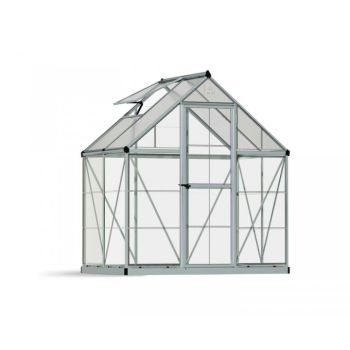 Greenhouse Hybrid 6 x 4 - Polycarbonate - L126 x W185 x H208 cm - Silver