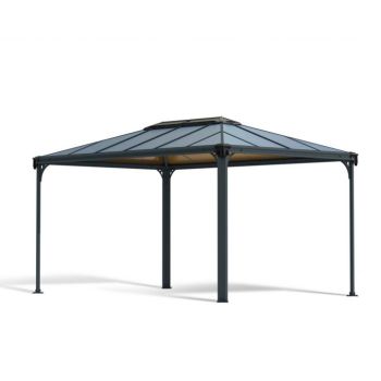 Martinique 4300 Garden Gazebo Grey Bronze - Polycarbonate - L430 x W295.5 x H274.5 cm - Grey