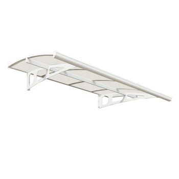 Patio Cover Bordeaux Door Awning Canopy 2230 Clear - Acrylic - L223.5 x W139 x H33 cm - White