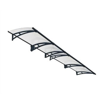 Patio Cover Aquila Door Awning Canopy 4100 Clear - Acrylic - L412 x W91.5 x H17.5 cm - Grey