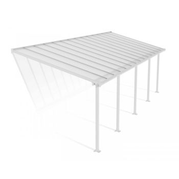 Patio Cover Olympia 3 x 8.51 Clear - Polycarbonate - L860 x W300 x H305 cm - White