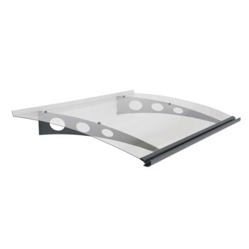 Patio Cover Garamond Door Awning Canopy 1350 Clear - Polycarbonate - L135 x W90.5 x H18.5 cm - Grey