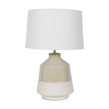 Canterbury Soft Dipped Glaze Table Lamp - Ceramic/Linen - L40 x W40 x H58 cm - Green