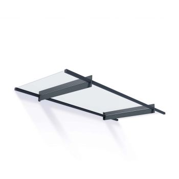 Patio Cover Nancy Door Awning Canopy Nancy 2050 Clear - Acrylic - L205.5 x W94 x H14 cm - Grey
