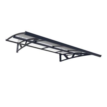 Patio Cover Amsterdam Door Awning Canopy 2230 Clear - Acrylic - L223.5 x W139 x H33 cm - Grey