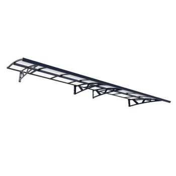 Patio Cover Amsterdam Door Awning Canopy 4460 Clear - Acrylic - L447 x W139 x H33 cm - Grey