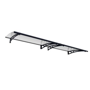Patio Cover Altair Door Awning Canopy 3000 Clear - Acrylic - L302 x W91.5 x H17.5 cm - Grey
