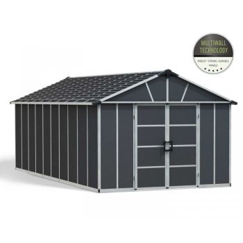 Yukon 11X21.3 Shed - Polycarbonate - L643 x W332 x H252 - Dark Grey