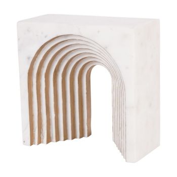 Genoa Decorative Sculpture - Marble - L8.5 x W18 x H18 cm - White