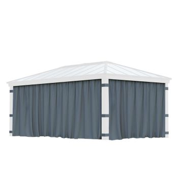 Curtain Set for Dallas 12 x 20 Gazebo - Polyester - L212 x W507 cm - Dark Grey