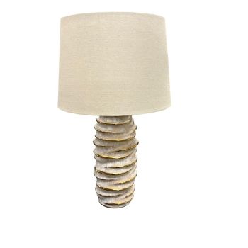 55cm Table Lamp - Spiral/Twisted Textured Base - Ceramic - L33 x W33 x H55 cm