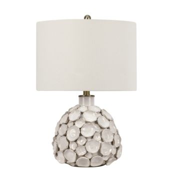 57cm Table Lamp - Ceramic - L38 x W38 x H57 cm - Glossy White/Cream Finish
