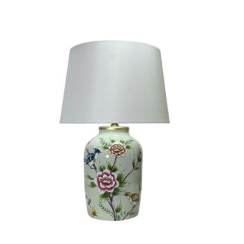 44cm Table Lamp and Shade - Ceramic - L23 x W23 x H44 cm