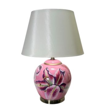 40cm Table Lamp and Shade - Ceramic - L27 x W27 x H40 cm