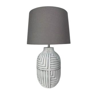 46cm Lamp and Shade - Ceramic - L24 x W24 x H46 cm
