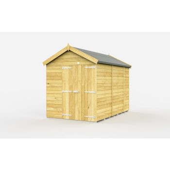 7 x 10 Feet Apex Shed - Double Door Without Windows - Wood - L302 x W214 x H217 cm