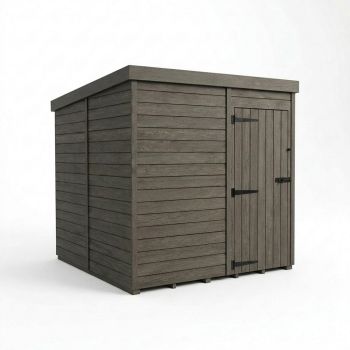 7ft x 10ft Composite Pent Garden Shed Single Door No Windows - Composite - L213 x W305 x H210 cm - Grey
