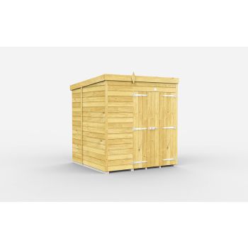 7 x 6 Feet Pent Shed - Double Door Without Windows - Wood - L178 x W214 x H201 cm