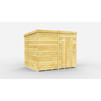 7 x 7 Feet Pent Shed - Single Door Without Windows - Wood - L214 x W214 x H201 cm